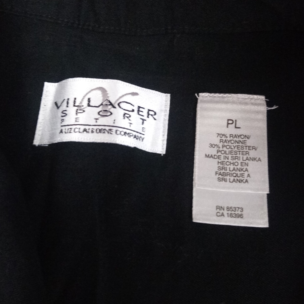 Solid Black Soft Long Sleeve Button Down Shirt To… - image 7